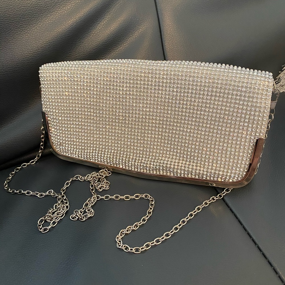 Silver sparkle Lulu Townsend clutch